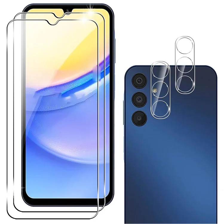 2Pz Per Samsung Galaxy A24 4G (162,1 x 77,6 x 8,3 mm) Protezione Schermo con Protezione Obiettivo Fotocamera Vetro Temperato