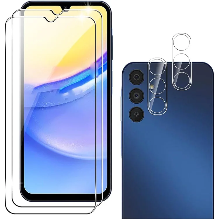 2 pièces pour Samsung Galaxy A25 5G (mondial) (161,0 x 76,5 x 8,3 mm) Film en verre trempé avec protecteurs d'objectif de caméra