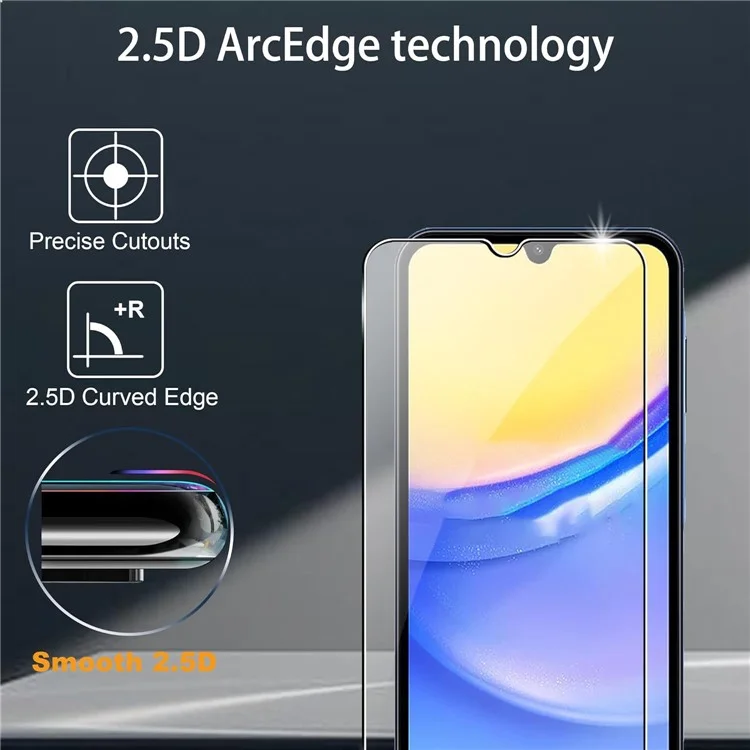 2 pièces pour Samsung Galaxy A25 5G (mondial) (161,0 x 76,5 x 8,3 mm) Film en verre trempé avec protecteurs d'objectif de caméra