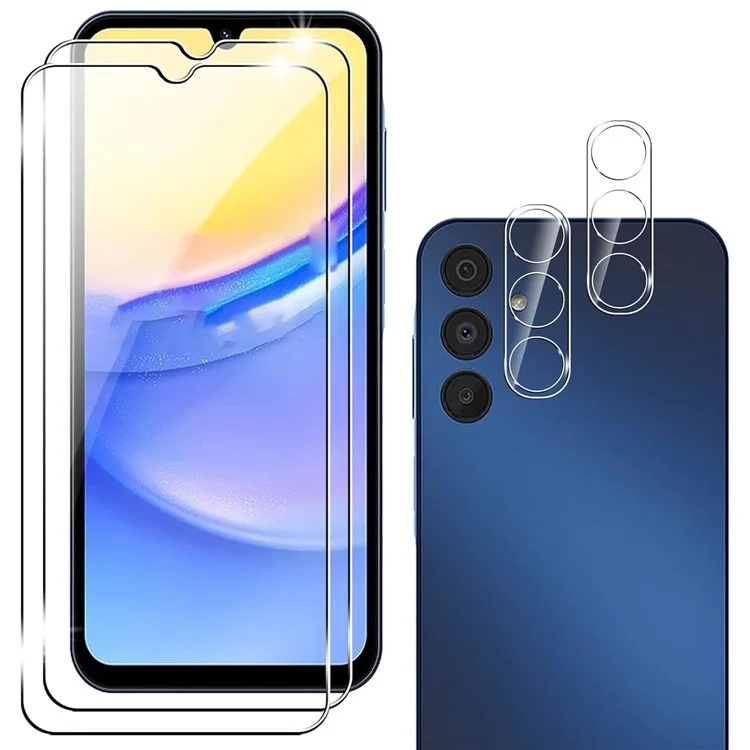 2 Stück für Samsung Galaxy A05s 4G Panzerglas Bildschirmschutz mit Kameralinsen-Schutzfolie Splitterschutz 9H Härte