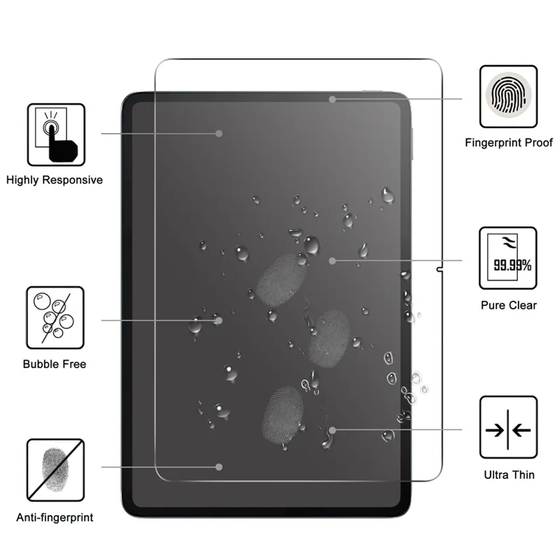 For Xiaomi Pad 6S Pro 12.4 Tempered Glass Screen Protector Arc-Edge 9H Hardness Screen Film
