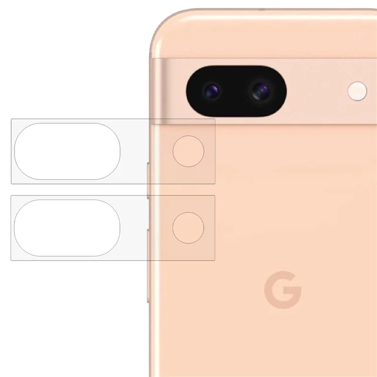 2PCS For Google Pixel 8a 2.5D Camera Lens Film Ultra Clear Tempered Glass Rear Lens Protector
