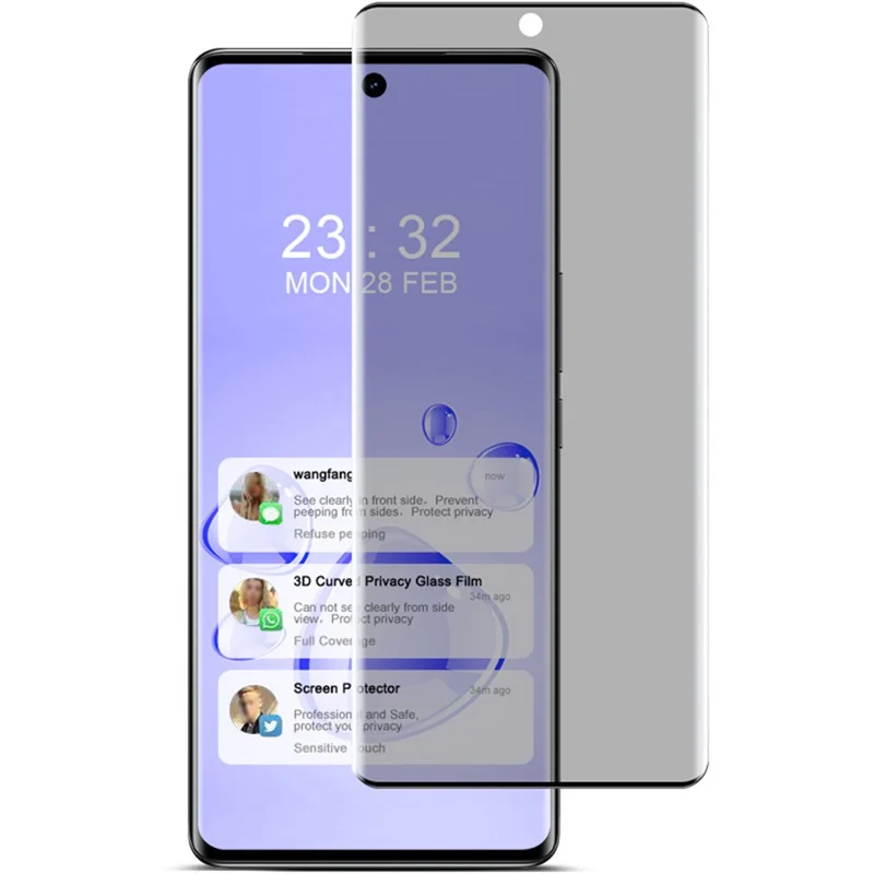 IMAK For vivo V30 5G / V30 Pro 5G Anti-peep Film 3D Curved Tempered Glass Screen Protector