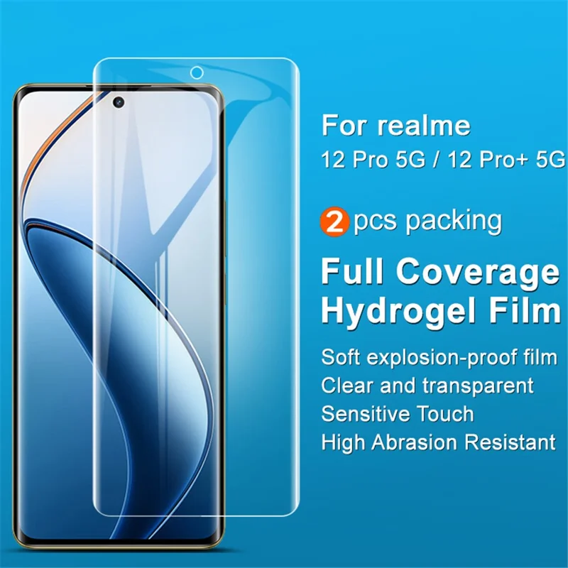 Imak 2pcs / Set Hydrogel Film III Pour Realme 12 Pro 5G / 12 Pro + 5G Film TPU Protecteur D'écran Ultra Clair