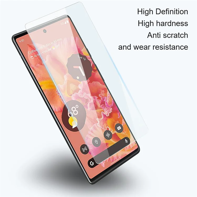 AMORUS Per Google Pixel 9 Pro XL Protezione Schermo 2.5D Pellicola in Vetro di Alluminio-Silicio