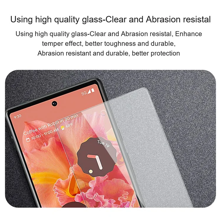 AMORUS für Google Pixel 9 / Pixel 9 Pro Displayschutzfolie 2.5D schockfest Hochleistungs-Aluminium-Siliziumglas-Folie