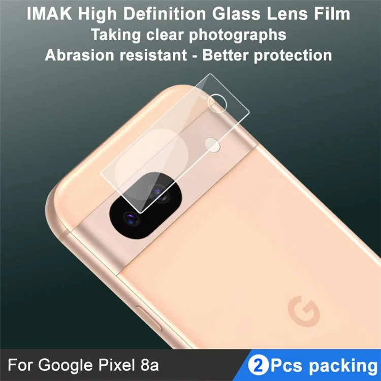 IMAK 2Pcs  /  Set for Google Pixel 8a Tempered Glass Lens Film Ultra Clear Camera Lens Protector