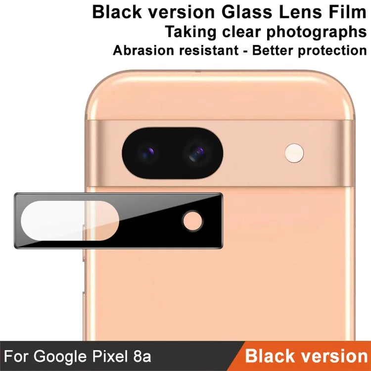 IMAK Pour Google Pixel 8a Lens Film Ultra Clear Tempered Glass Camera Lens Protector (Version Noire)