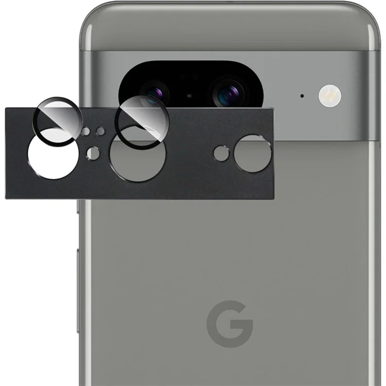 IMAK для Google Pixel 8 Металл+Закаленное стекло Защитная пленка для камеры Противоударная защита объектива - Черный