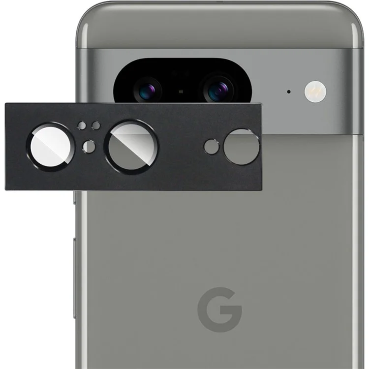 IMAK для Google Pixel 8 Металл+Закаленное стекло Защитная пленка для камеры Противоударная защита объектива - Черный