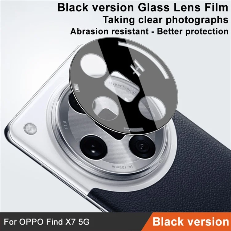 IMAK para Oppo Find X7 5G Película de cristal templado para lente Ultra Clear Camera Lens Protector (Versión negra)