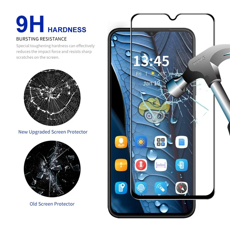 ENKAY HAT PRINCE Para Realme V23 5G / V11 5G Protector de pantalla con bandeja de instalación fácil Film de vidrio de silicio de aluminio de alta calidad