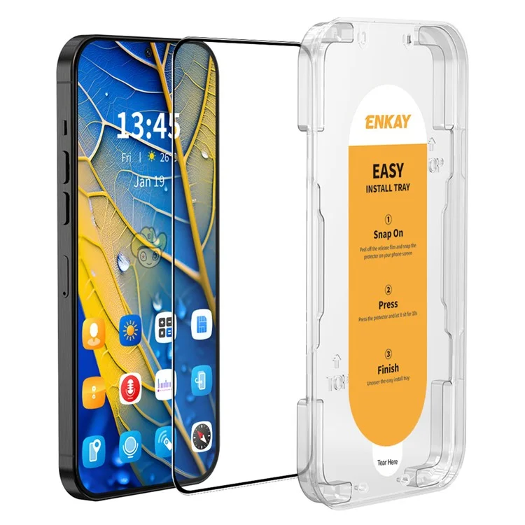 ENKAY HAT PRINCE For Huawei Mate 50 4G High Aluminium-silicon Glass Film Silk Printing Clear Screen Protector