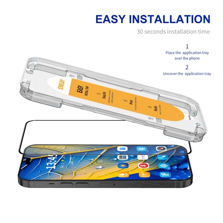 ENKAY HAT PRINCE For Honor X50i+ 5G Seda Impresión Protector de Pantalla Claro Alta Aluminio-silicio Película de Vidrio