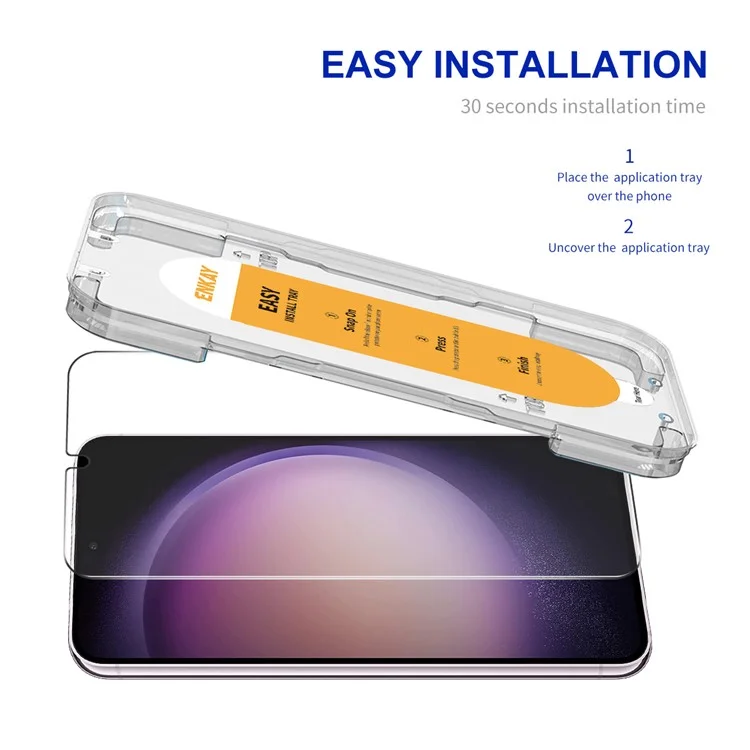 ENKAY HAT PRINCE für Samsung Galaxy S23 / S22 5G Bildschirmschutz HD Fingerabdruckentriegelung Hochleistungs-Aluminium-Silizium-Glasfolie