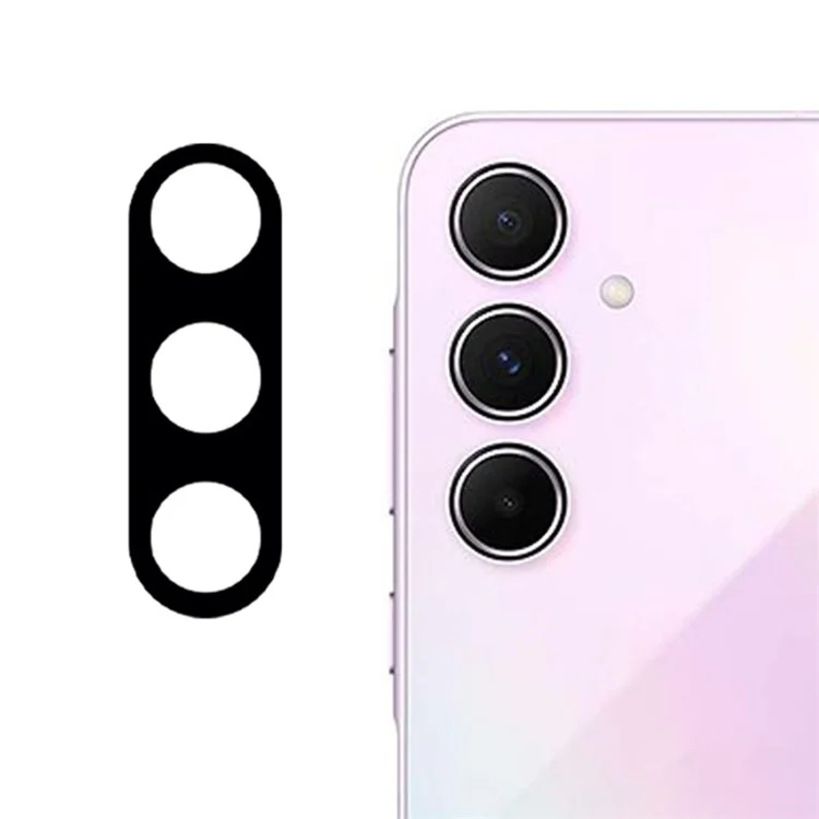 Für Samsung Galaxy A55 5G Displayschutzfolie aus gehärtetem Glas mit Seidendruckschwarz Kameraobjektivschutz
