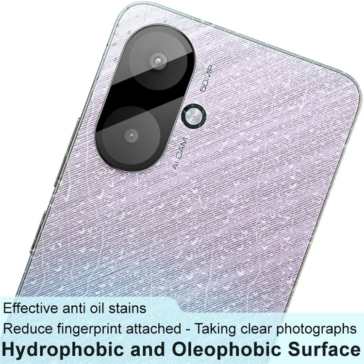 IMAK Para Xiaomi Redmi 13C 5G / Redmi 13R 5G / Poco M6 5G Película Protectora de Vidrio Templado para Lente de Cámara + Tapa de Lente (Versión Negra)