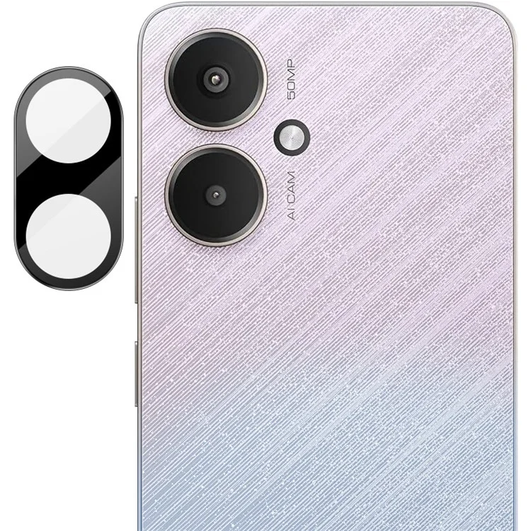 IMAK Para Xiaomi Redmi 13C 5G / Redmi 13R 5G / Poco M6 5G Película Protectora de Vidrio Templado para Lente de Cámara + Tapa de Lente (Versión Negra)