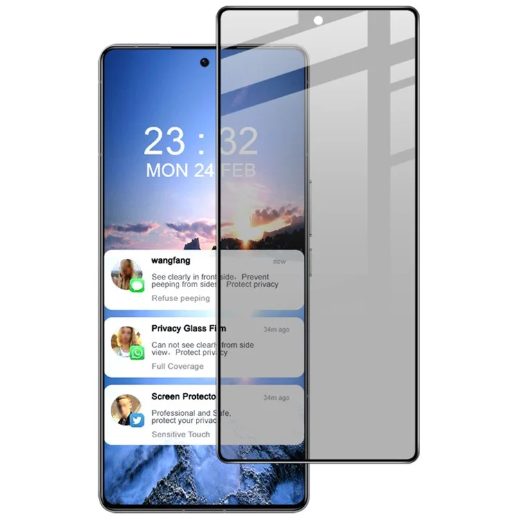 IMAK For Meizu 21 Pro Anti-Spy Tempered Glass Screen Protector Full Glue Phone Screen Film (Fingerprint Unlock Version)