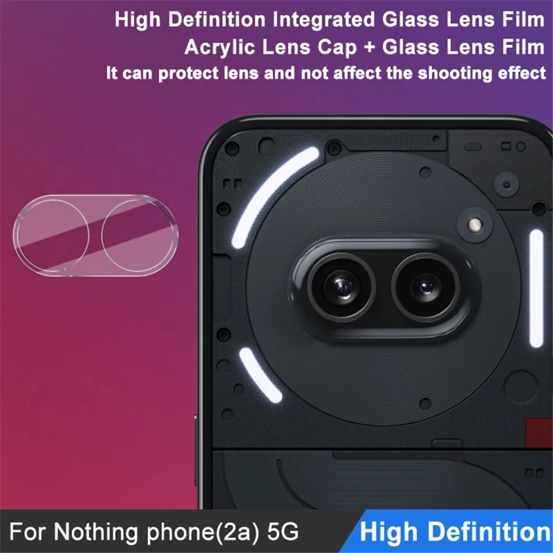 IMAK Für Nothing Phone (2a) Kameraobjektiv-Film Ultra Clear Lens Protector + Acryl-Objektivkappe