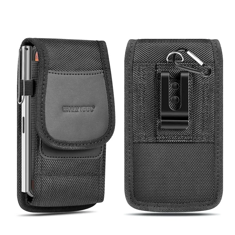 HAWEEL HWL2171B вертикальный чехол для сотового телефона Nylon Men Waist Belt Hanging Bag для телефона размером до 4,7 дюйма
