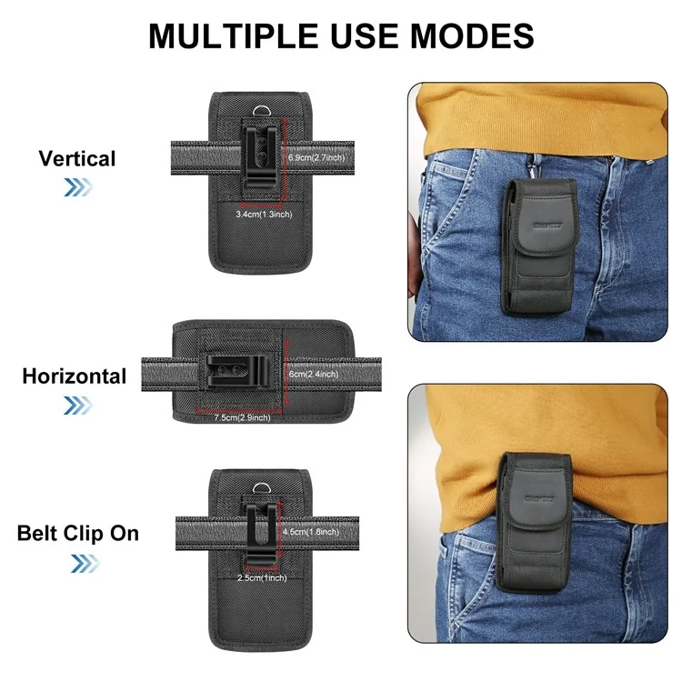 HAWEEL HWL2171B вертикальный чехол для сотового телефона Nylon Men Waist Belt Hanging Bag для телефона размером до 4,7 дюйма