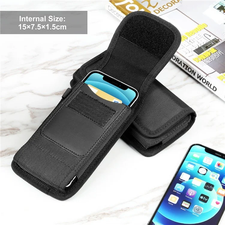 HAWEEL HWL2171B вертикальный чехол для сотового телефона Nylon Men Waist Belt Hanging Bag для телефона размером до 4,7 дюйма