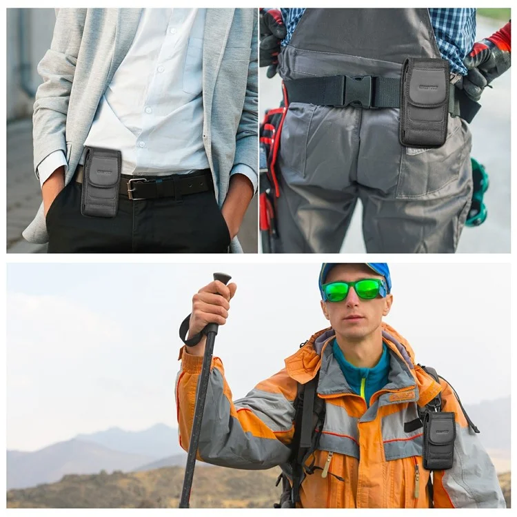 HAWEEL HWL2171B вертикальный чехол для сотового телефона Nylon Men Waist Belt Hanging Bag для телефона размером до 4,7 дюйма