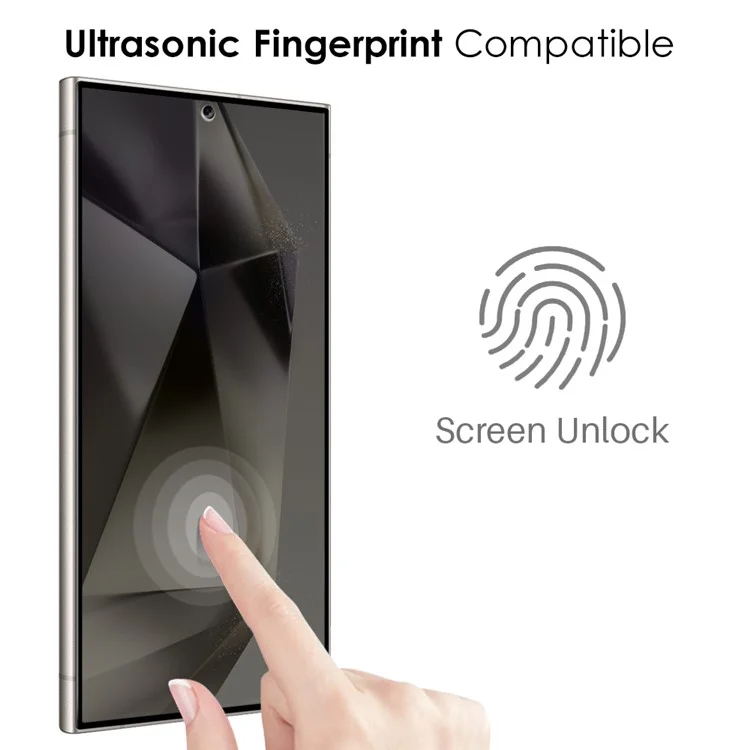 NORTHJO A++ Para Protector de Pantalla del Samsung Galaxy S24 Ultra 0.15mm Película Anti-Espía Compatible con Desbloqueo de Huellas Dactilares - Negro