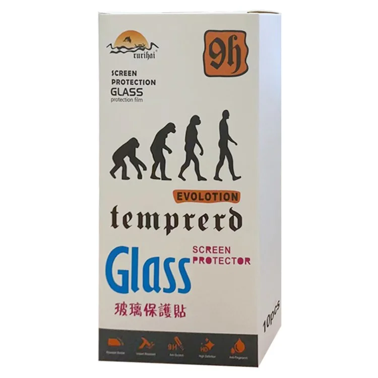 RURIHAI 10Pcs For Samsung Galaxy M55 5G / C55 5G / F55 5G Protector de Pantalla 0,26 mm Transparente de Alta Aluminio-Silicio Película de Vidrio