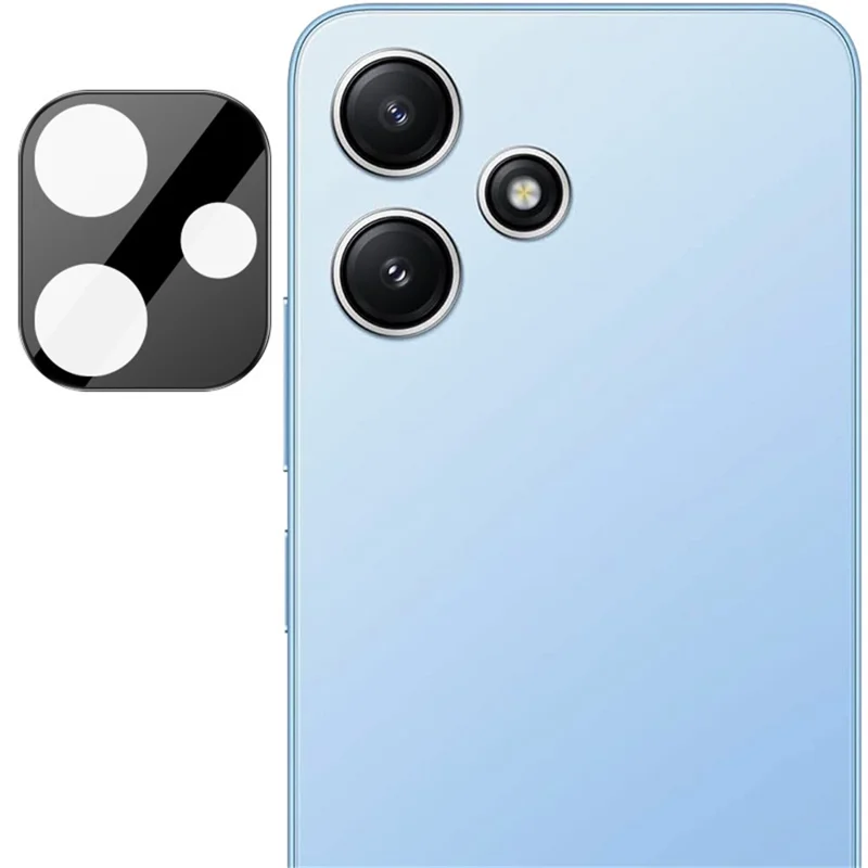IMAK Para Xiaomi Redmi 12 5G (Global) / Note 12R 5G / Poco M6 Pro 5G Protetor de Lente da Câmera + Tampa da Lente Acrílica (Versão Preta)