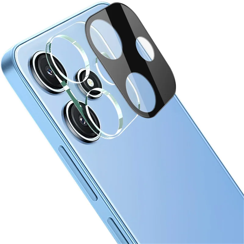 IMAK Para Xiaomi Redmi 12 5G (Global) / Note 12R 5G / Poco M6 Pro 5G Protetor de Lente da Câmera + Tampa da Lente Acrílica (Versão Preta)