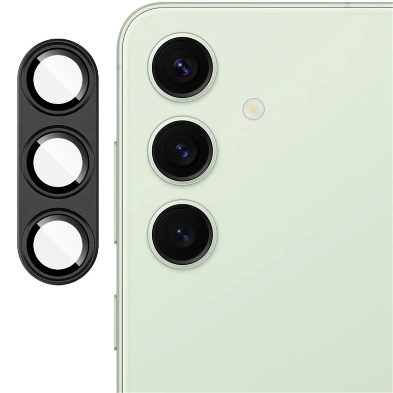IMAK For Samsung Galaxy S24+ Camera Lens Protector Metal+Tempered Glass Phone Rear Lens Film - Black