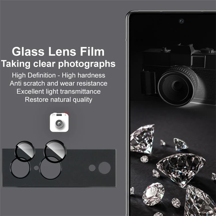 IMAK para Google Pixel 7 5G Protector de lente de cámara Protección contra golpes Película de vidrio templado de metal + lente
