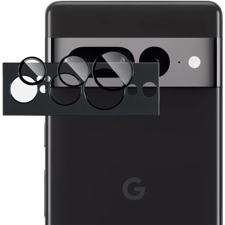 IMAK For Google Pixel 7 Pro 5G  Lens Film Metal+Tempered Glass Back Camera Lens Protector - Black