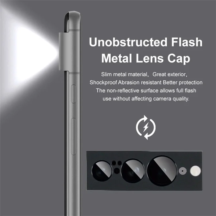 IMAK For Google Pixel 7 Pro 5G  Lens Film Metal+Tempered Glass Back Camera Lens Protector - Black