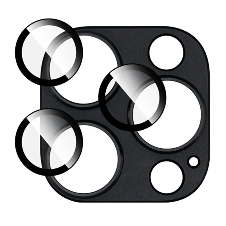 IMAK For iPhone 15 Pro / 15 Pro Max Camera Lens Protector HD Clear Metal+Tempered Glass Lens Film - Black