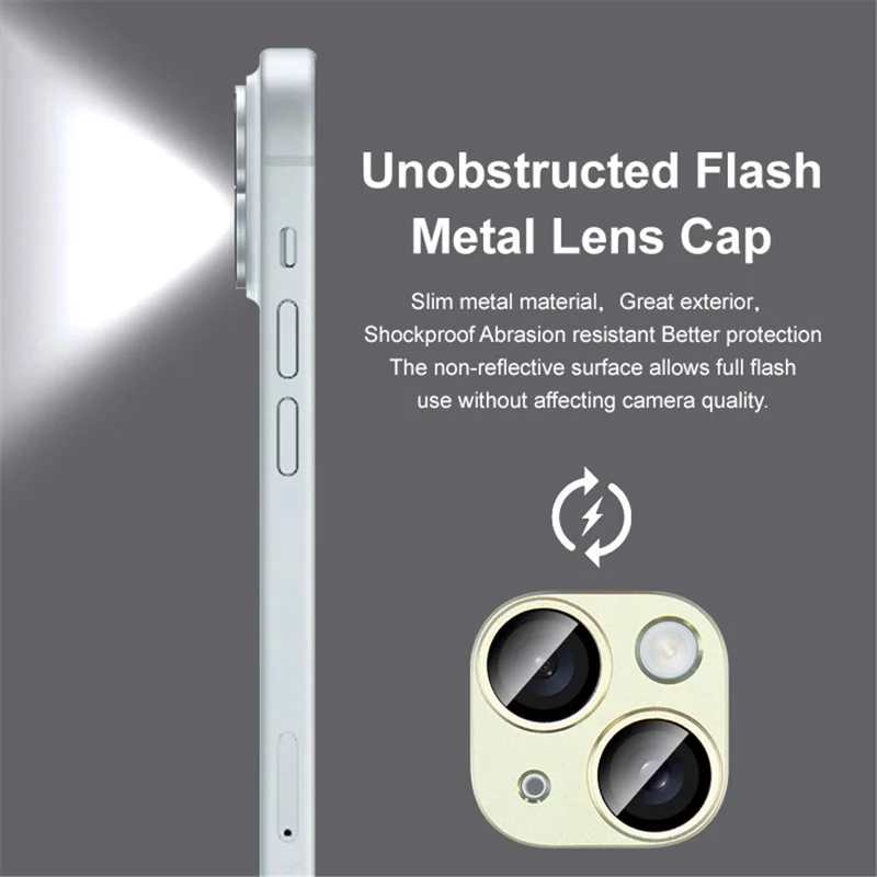 IMAK For iPhone 15 / 15 Plus Camera Lens Protector Scratch-resistant Metal+Tempered Glass Lens Film - Pink