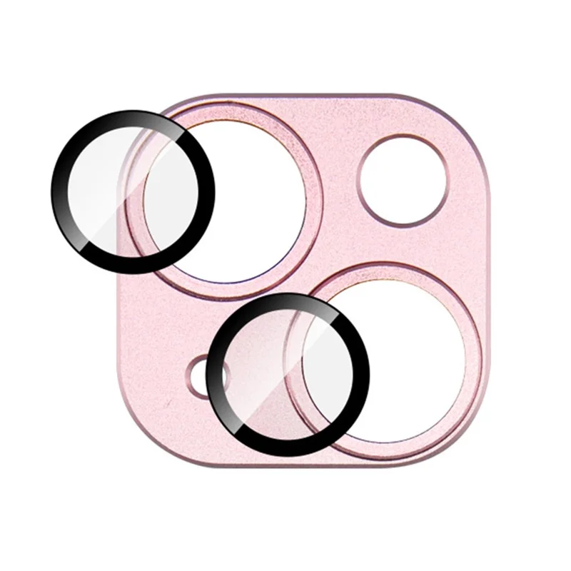IMAK For iPhone 15 / 15 Plus Camera Lens Protector Scratch-resistant Metal+Tempered Glass Lens Film - Pink