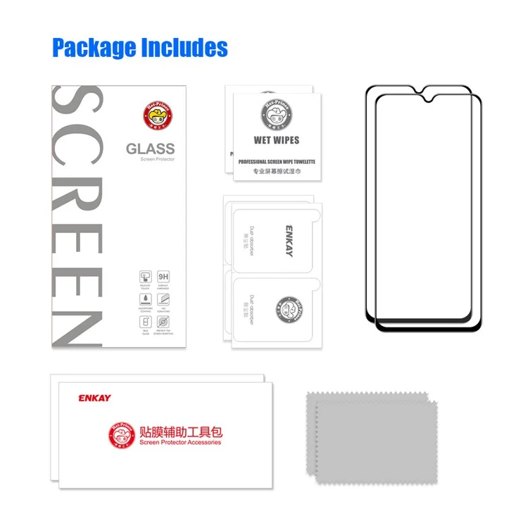ENKAY HAT PRINCE 2Pcs for TECNO Spark Go 2023 4G Protector de pantalla de película de vidrio de silicio de alta aluminio