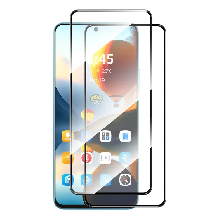 ENKAY GORRO PRÍNCIPE 2Pzs para Infinix Hot 12 Play 4G Protector de Pantalla Impresión de Seda 0,26 mm 9H 2,5D Película 