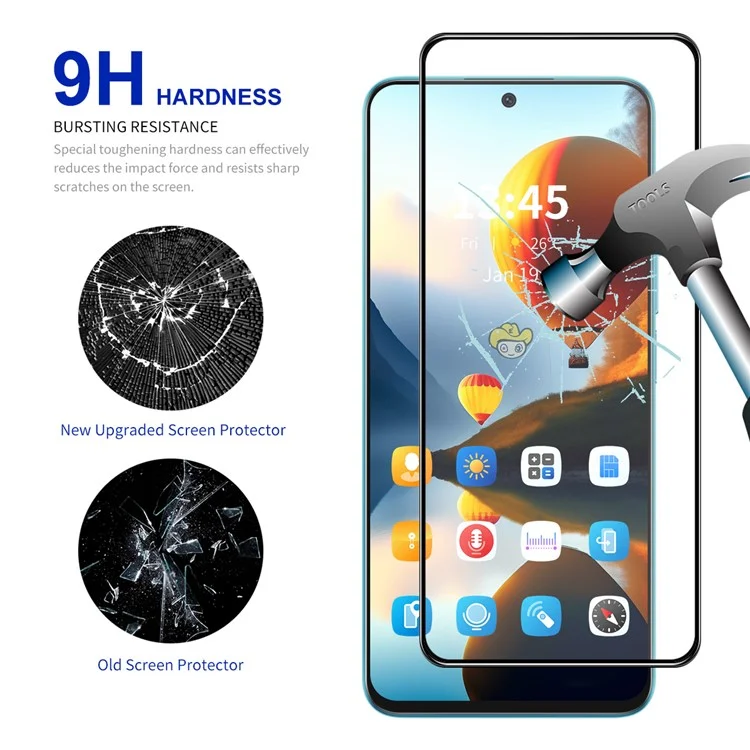 ENKAY GORRO PRÍNCIPE 2Pzs para Infinix Hot 12 Play 4G Protector de Pantalla Impresión de Seda 0,26 mm 9H 2,5D Película 