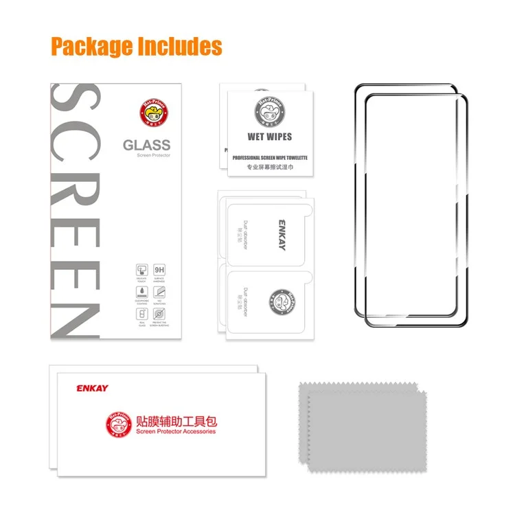 ENKAY GORRO PRÍNCIPE 2Pzs para Infinix Hot 12 Play 4G Protector de Pantalla Impresión de Seda 0,26 mm 9H 2,5D Película 