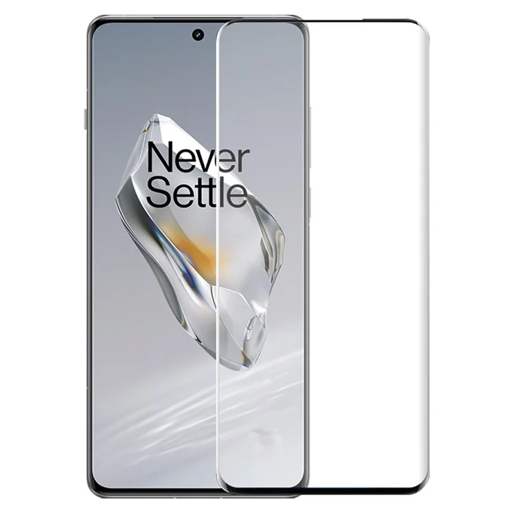 NORTHJO A+ For OnePlus 12 5G Film Side Glue Tempered Glass 3D Curved Screen Protector - Black