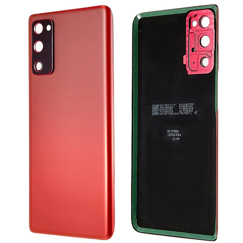 Pour Samsung Galaxy S20 FE G780 / S20 FE 5G G781 Boîtier de batterie avec autocollant adhésif + Couvercle de l'objectif de la caméra (sans logo) - Rouge