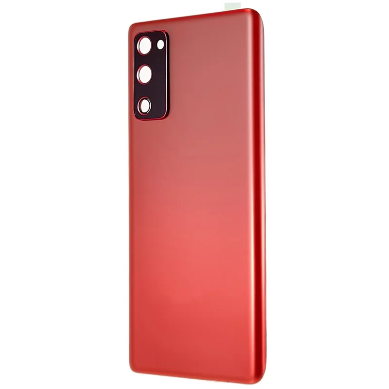 Pour Samsung Galaxy S20 FE G780 / S20 FE 5G G781 Boîtier de batterie avec autocollant adhésif + Couvercle de l'objectif de la caméra (sans logo) - Rouge