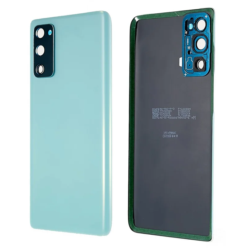 Para Samsung Galaxy S20 FE G780 / S20 FE 5G G781 Carcasa de Batería con Pegatina Adhesiva + Cubierta del Lente de la Cámara (sin Logotipo) - Verde