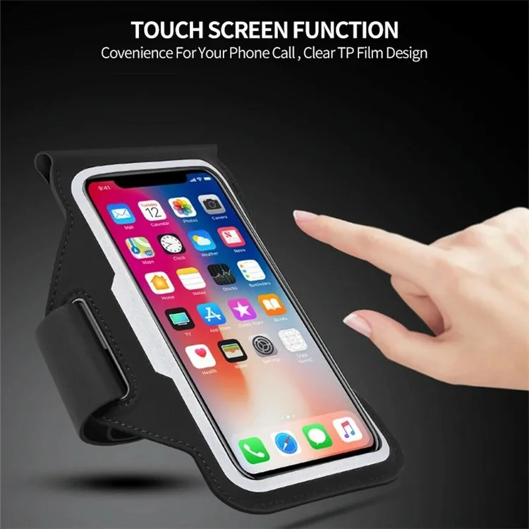 HSK3022 Fitness Running Arm Bag  Cell Phone Pouch Armband Storage Bag - Black