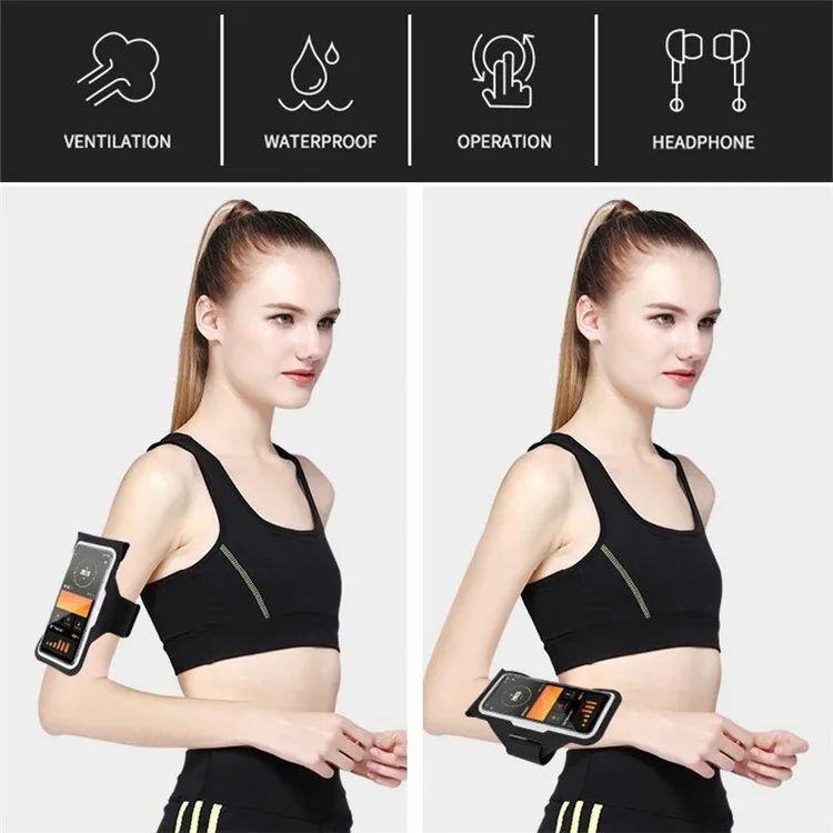 HSK3022 Fitness Running Arm Bag  Cell Phone Pouch Armband Storage Bag - Black