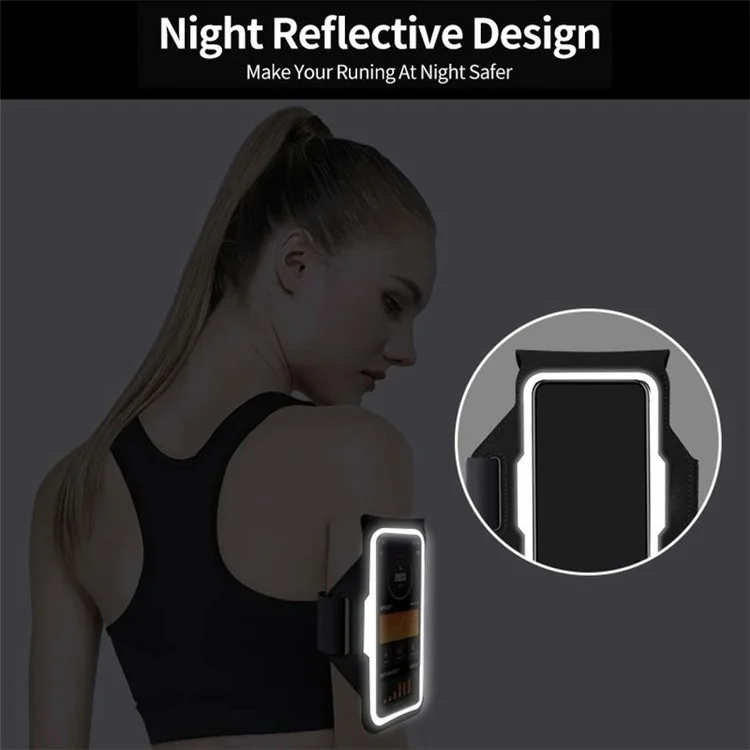 HSK3022 Fitness Running Arm Bag  Cell Phone Pouch Armband Storage Bag - Black